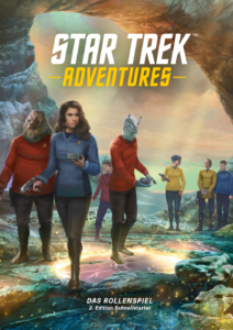 Cover Star Trek Adventures Schnellstarter, Crew erforscht Planetenoberfläche